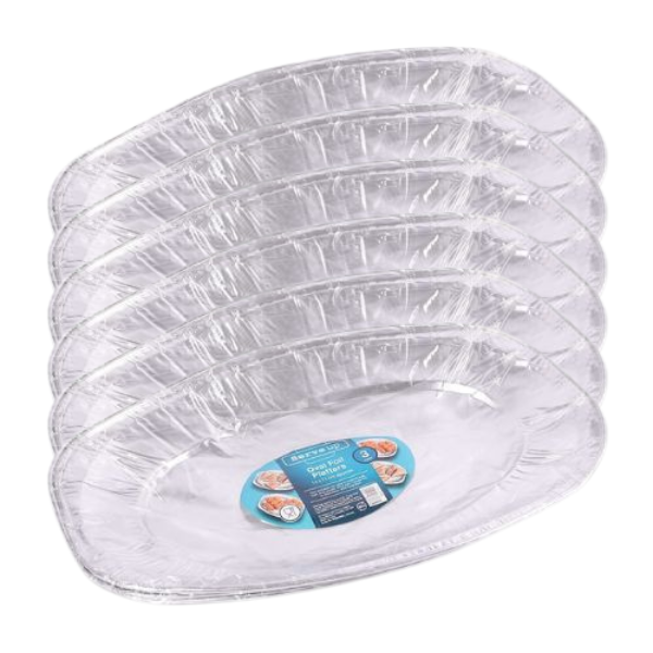Serve Up Oval Foil Platters 35 x 24.5cm Assorted Packs Food Storage FabFinds Pack of 6