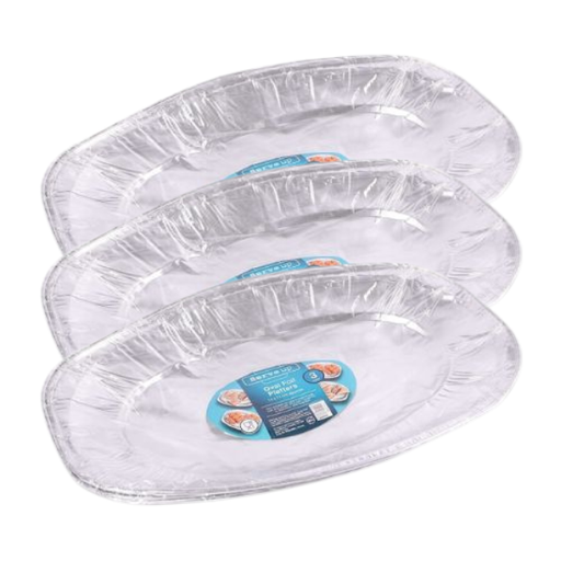 Serve Up Oval Foil Platters 35 x 24.5cm Assorted Packs Food Storage FabFinds Pack of 3