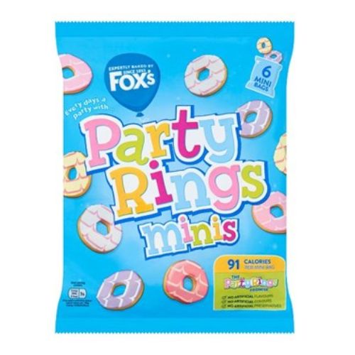 Fox's Party Rings Minis 6 x 21g Biscuits & Cereal Bars Fox's   