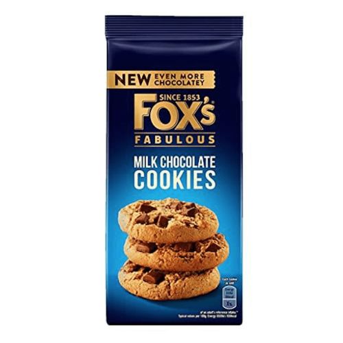 Fox's Fabulous Milk Chocolate Cookies 180g Biscuits & Cereal Bars Fox's   