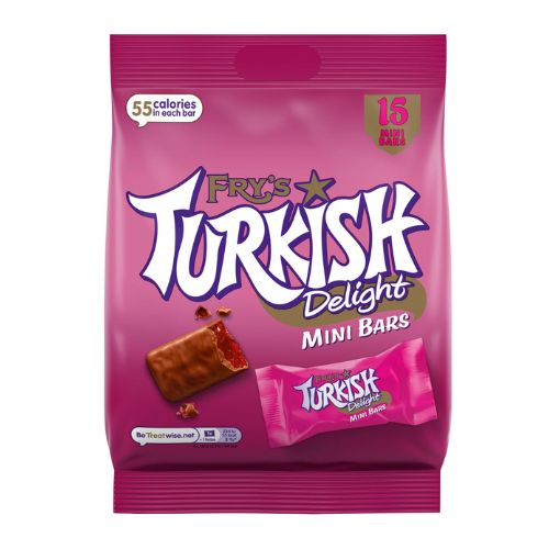 Fry's Turkish Delight Mini Bars 15 Pack 225g Sweets, Mints & Chewing Gum Fry's   