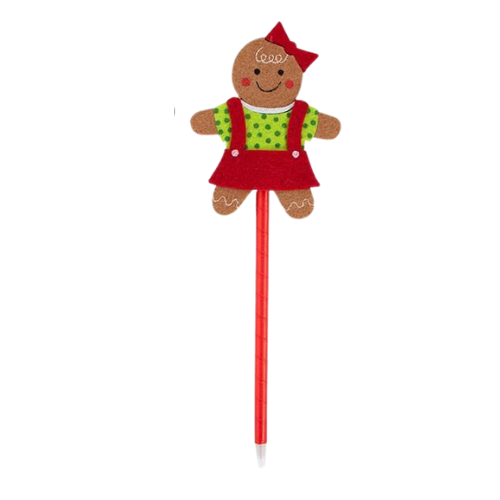 Christmas Festive Designs Gingerbread Man Design Pen Assorted Kids Stationery FabFinds Green Dress