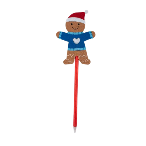 Christmas Festive Designs Gingerbread Man Design Pen Assorted Kids Stationery FabFinds Blue Dress
