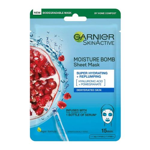 Garnier Moisture Bomb Pomegranate Hydrating Mask 32g Face Masks garnier   