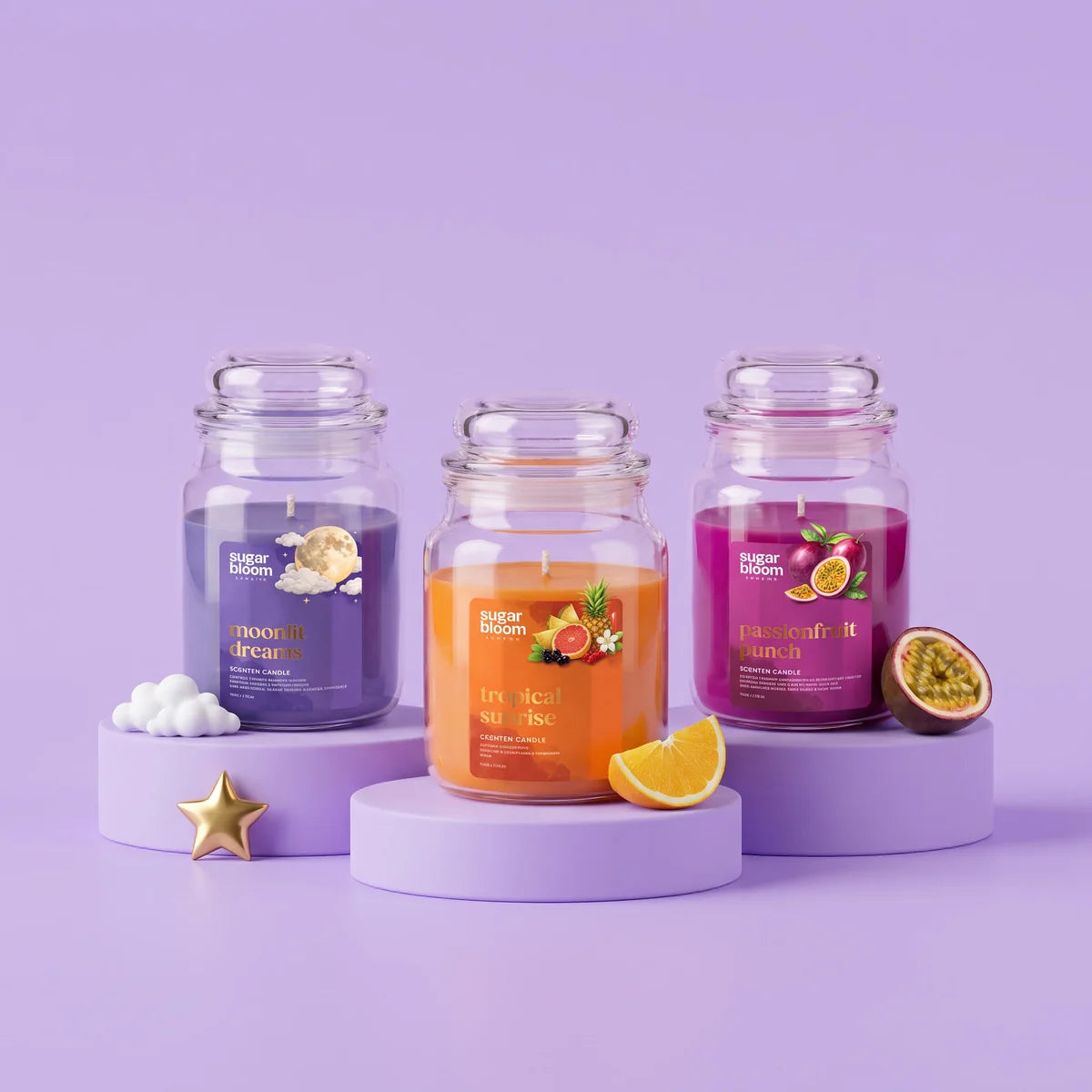 Sugar Bloom London scented candles, Mix and Match 2 for £13