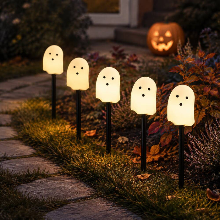 Halloween Light Up Ghost Stakes 5pk Halloween Decorations Fabfinds