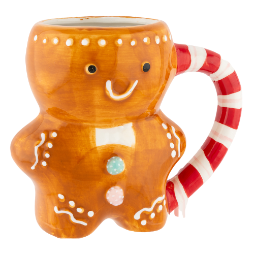 Gingerbread Man Shaped Ceramic Mug Mugs FabFinds