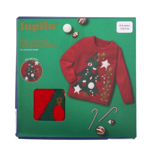 Lupilu Kids Light Up Tree & Gingerbread Men Jumper Assorted Sizes Christmas Lupilu   