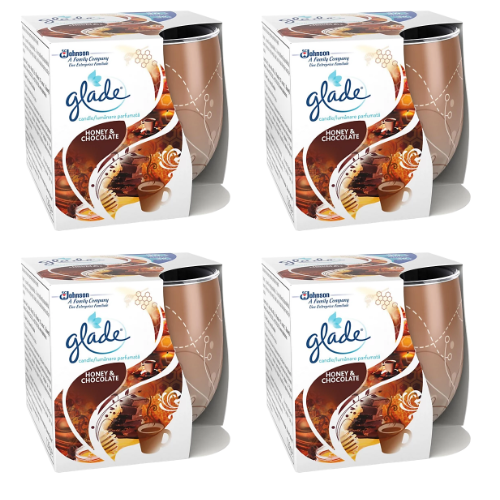 Glade Honey and Chocolate Scented Candle 120g Assorted Packs Candles FabFinds Pack of 4