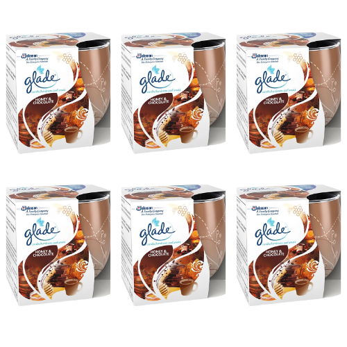 Glade Honey and Chocolate Scented Candle 120g Assorted Packs Candles FabFinds Pack of 6