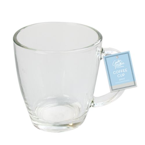 Glass Coffee Cup 350ml Mugs FabFinds   