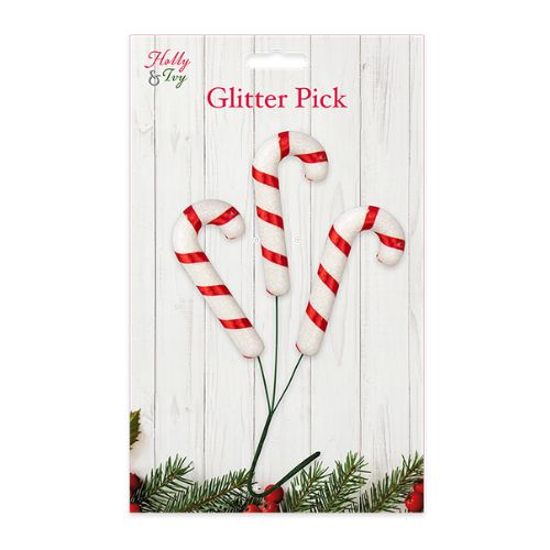 Christmas Novelty Glitter Pick Assorted Styles Christmas Decorations FabFinds Candy Cane  