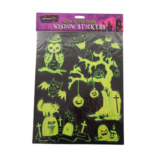 Spooksville Glow In The Dark Window Stickers Assorted Styles Halloween Decorations FabFinds Spooky Tree  