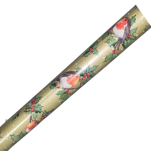 Christmas Robin Wrapping Paper Assorted Colours 10M Christmas Wrapping & Tissue Paper FabFinds   