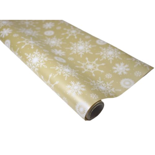 Gold & White Snowflake Christmas Wrapping Paper 10m Christmas Wrapping & Tissue Paper Anker   