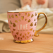 Love Is In The Air Ceramic Mugs with Gold Finish 400ml in Assorted Designs Mugs FabFinds Blush Pink