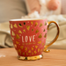 Love Is In The Air Ceramic Mugs with Gold Finish 400ml in Assorted Designs Mugs FabFinds Sunset Rose