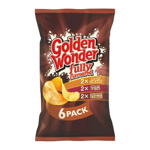 Golden Wonder Fully Flavoured Meaty 6 x 25g Crisps, Snacks & Popcorn Golden Wonder   