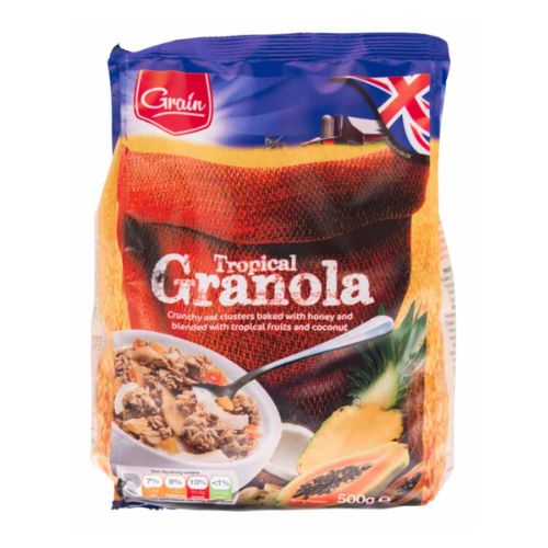 Grain Tropical Granola With Fruit & Coconut 500g Cereals Grain   