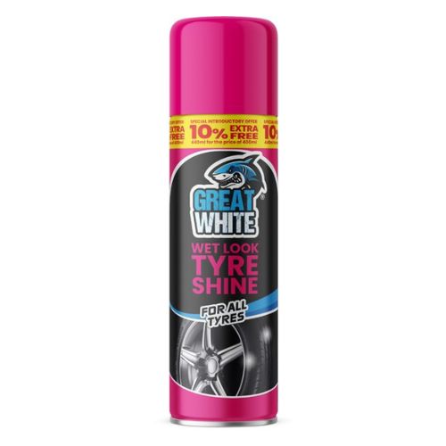 Great White Wet Look Tyre Shine Spray 440ml car Great White   
