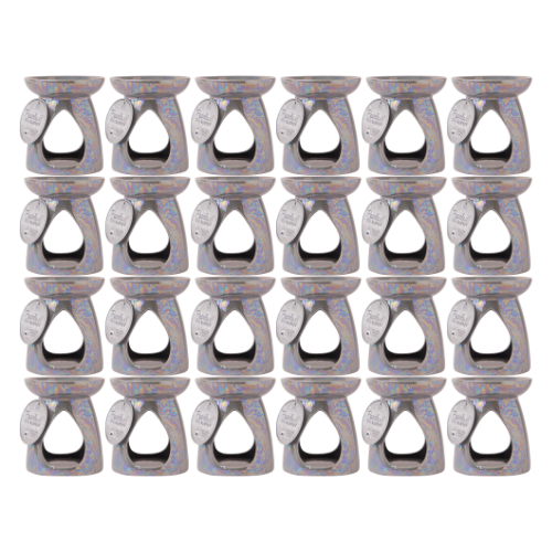 Deluxe Teardrop Pearlised Oil and Wax Melt Burner 14cm Assorted Colours Wax Melts & Oil Burners FabFinds Grey 24 Pack