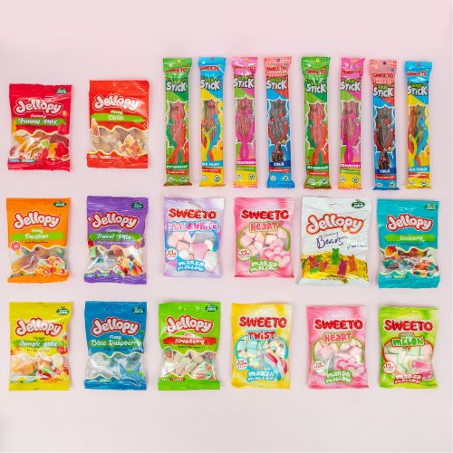 Halal Sweet Hamper Jellopy & Sweeto 24 Piece Sweets, Mints & Chewing Gum FabFinds   