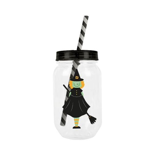 Halloween Cup & Straw Assorted Styles 500ml Halloween Accessories Gem Imports Witch  