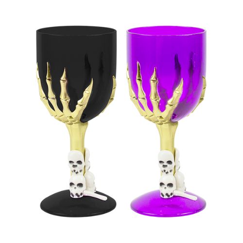 Halloween Decorative Wine Goblet Assorted Colours Halloween Decorations Gem Imports   