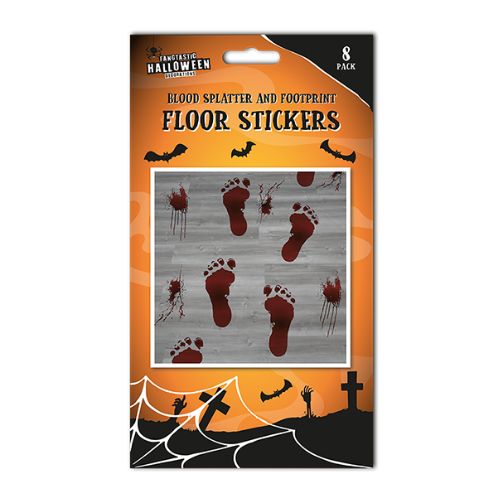 Halloween Footprint Floor Stickers 8 Pack Halloween Decorations Gem Imports   