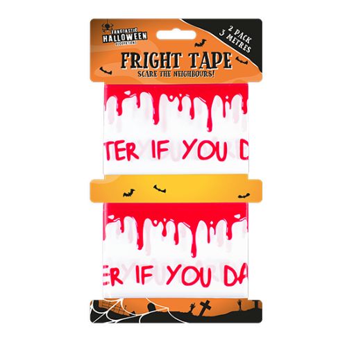 Halloween Fright Tape 2 Pack 3M Assorted Styles Halloween Decorations Gem Imports Enter If You Dare  