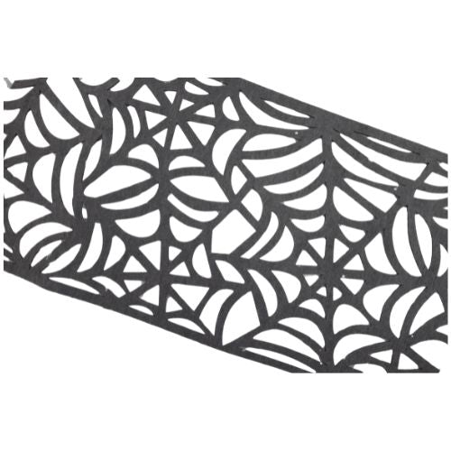 Halloween Spooky Table Runner Assorted Colours 99cm x 25cm Halloween Decorations FabFinds Black  