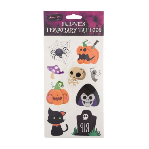 Halloween Temporary Tattoos Assorted Designs Halloween Accessories FabFinds Pumpkin  