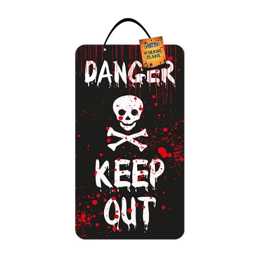 Halloween Warning Plaque Assorted Styles 40x23cm Halloween Decorations Gem Imports Danger Keep Out  