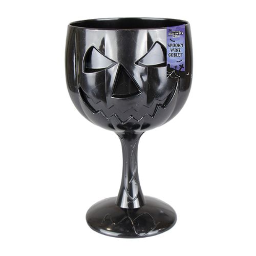 Spooky Halloween Plastic Wine Goblet Assorted Colours Halloween Accessories Gem Imports Black  