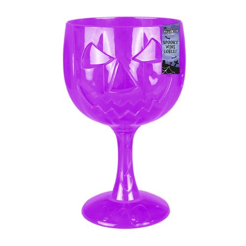 Spooky Halloween Plastic Wine Goblet Assorted Colours Halloween Accessories Gem Imports Purple  