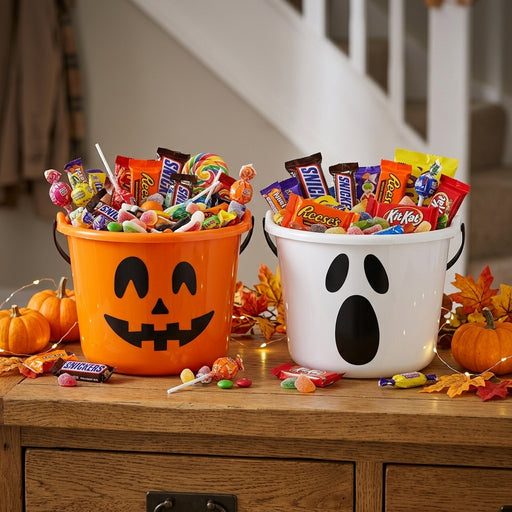 Halloween Face Treat Bucket Assorted Designs Halloween Accessories FabFinds