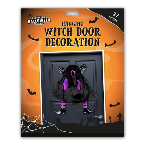 Halloween Hanging Witch Door Decoration Assorted Colours Halloween Decorations Gem Imports Purple  