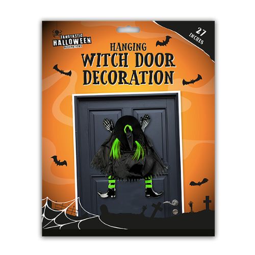 Halloween Hanging Witch Door Decoration Assorted Colours Halloween Decorations Gem Imports Green  