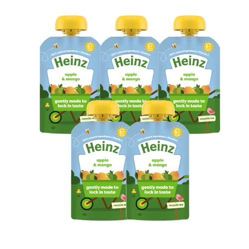 Heinz Apple & Mango Puree Pouch 6 months+ 5x100g 5 Pk baby Heinz   