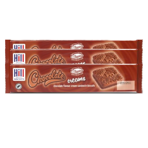 Hill Chocolate Creams Biscuits 150g Assorted Packs Biscuits & Cereal Bars Hill Pack of 3