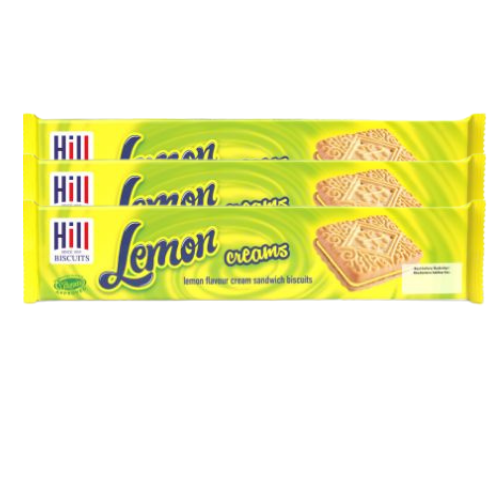 Hill Lemon Creams Biscuits 150g Assorted Packs Biscuits & Cereal Bars Hill Pack of 3