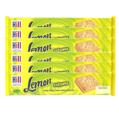 Hill Lemon Creams Biscuits 150g Assorted Packs Biscuits & Cereal Bars Hill Pack of 6