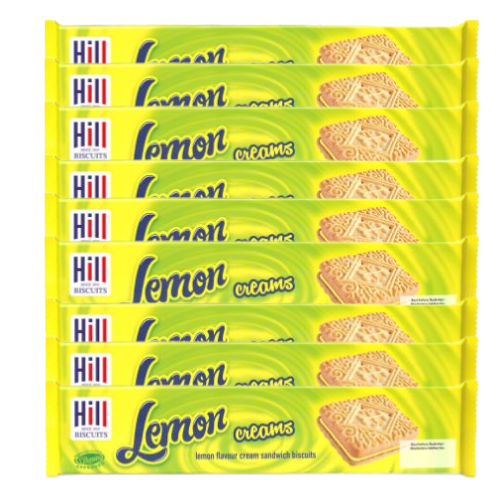 Hill Lemon Creams Biscuits 150g Assorted Packs Biscuits & Cereal Bars Hill Pack of 9