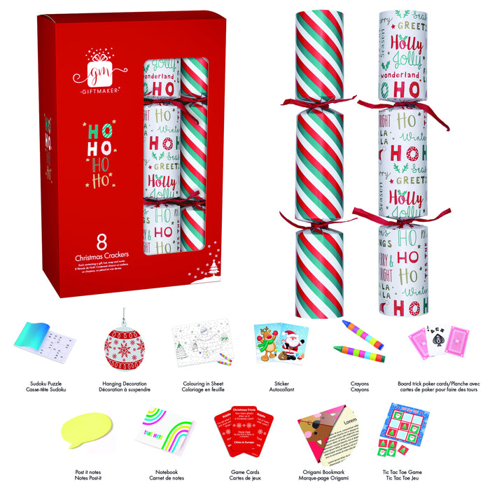 Ho Ho Ho Family Christmas Crackers 8 Pack Christmas Crackers FabFinds
