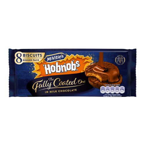 McVitie's Hobnobs The Fully Coated One 8 Pack 158g Biscuits & Cereal Bars McVities   