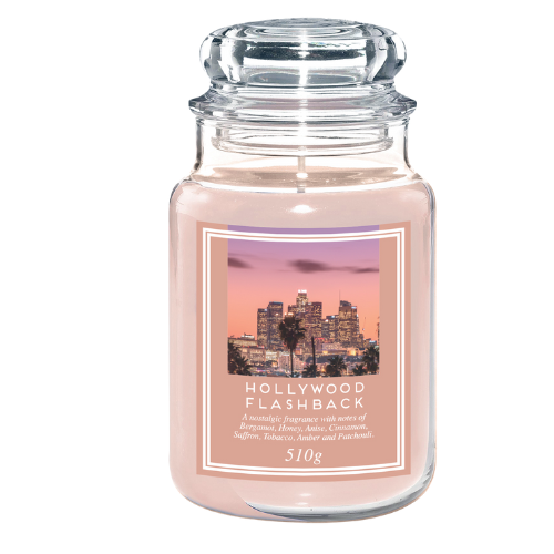 Hollywood Flashback Fragrance Scented Large Glass Jar Candle 18oz Candles FabFinds