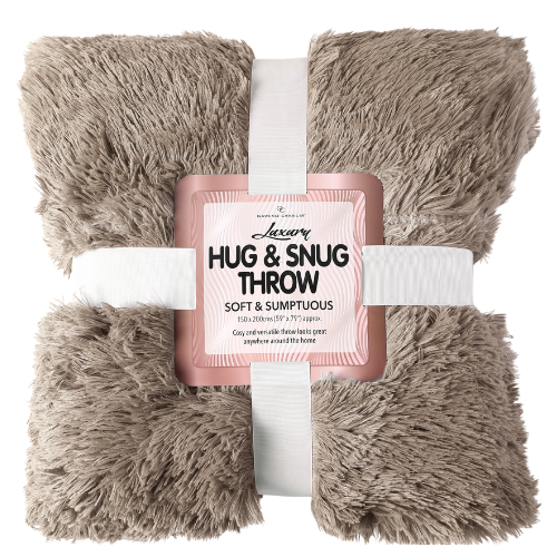 Hug & Snug Cozy Throw 150x200cm Assorted Colours Throws & Blankets FabFinds Beige