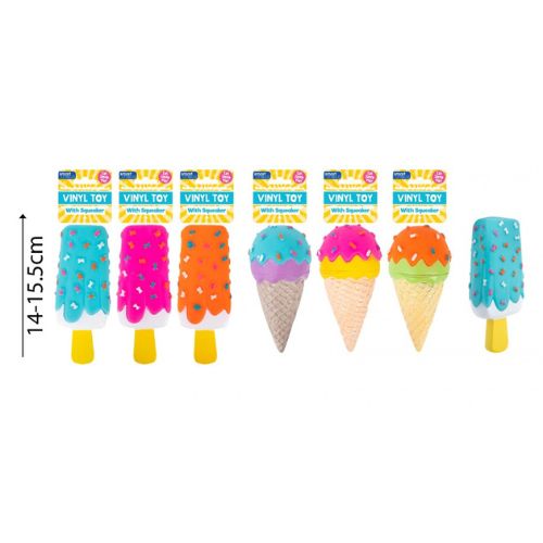 Smart Choice Squeaky Vinyl Ice Cream Lolly Dog Toy Assorted Styles Dog Toy Fabfinds   