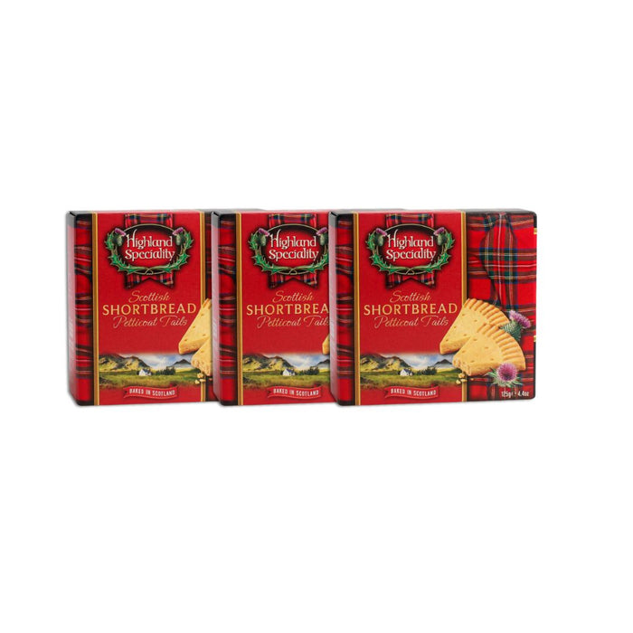 Highland Speciality Scottish Shortbread Petticoat Tails 125g Assorted Packs Biscuits & Cereal Bars highland speciality Pack of 3