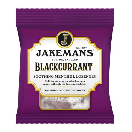 Jakemans Blackcurrant Soothing Menthol Lozenges 73g Sweets, Mints & Chewing Gum Jakemans   